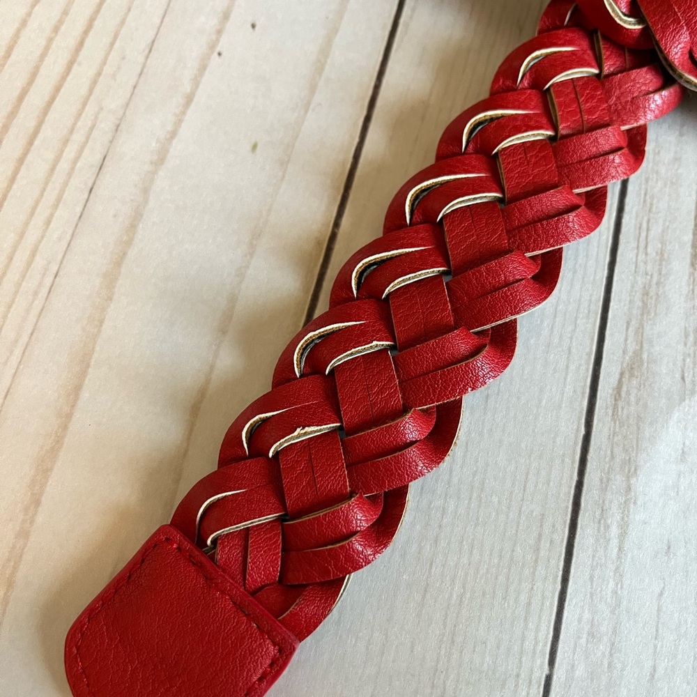 Charming Charlie Red Woven Belt - Picture 5 of 8